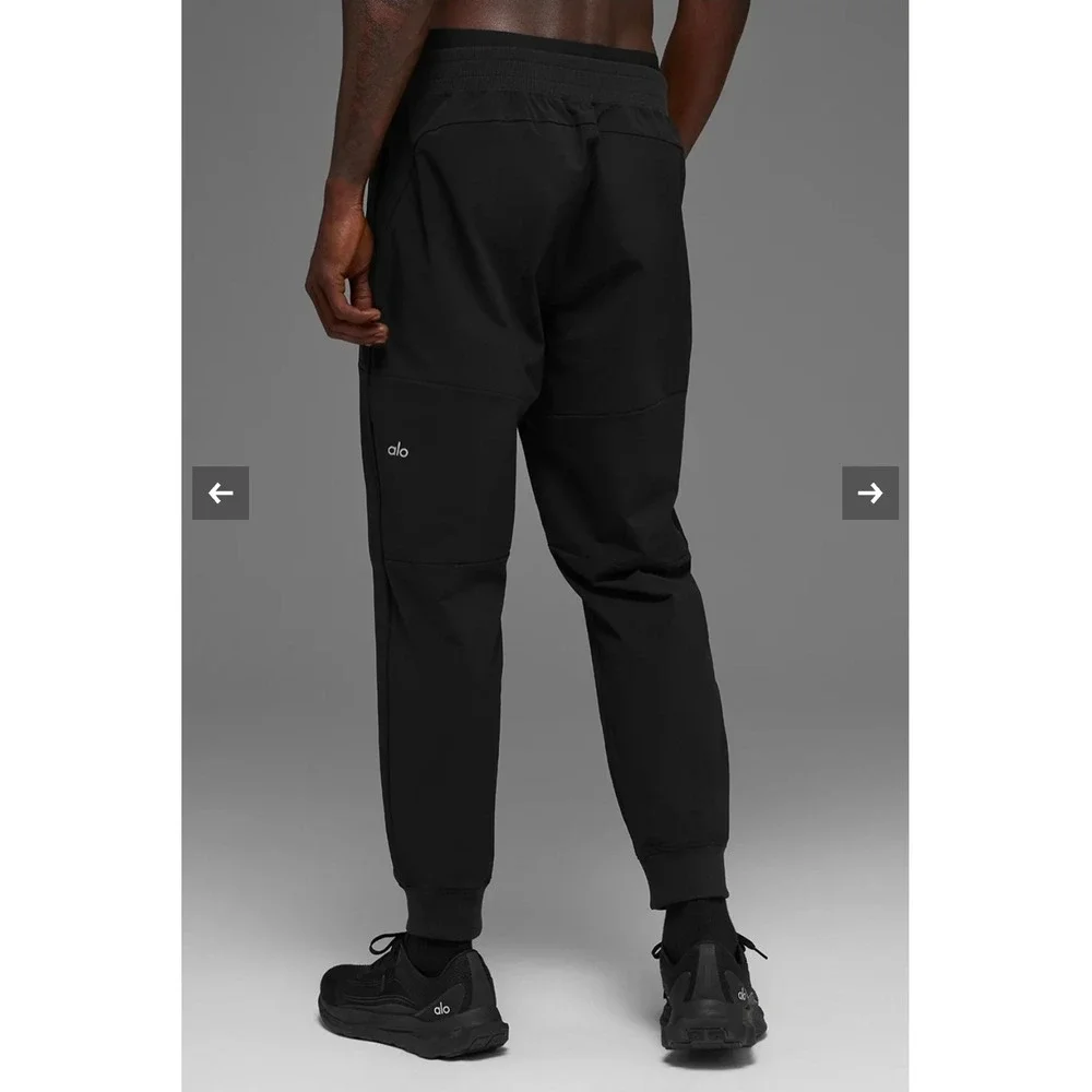 Alo Yoga Mens Co-Op Pant Black Lightweight Breathable Jogger Atheleisure Gym